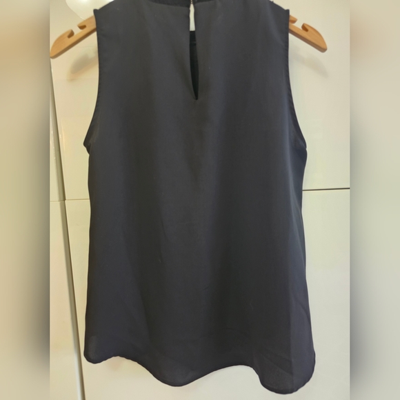 ZARA Medium Black Velvet High Neck Lace Beaded Embellished Sleeveless Swing Top - Picture 8 of 11